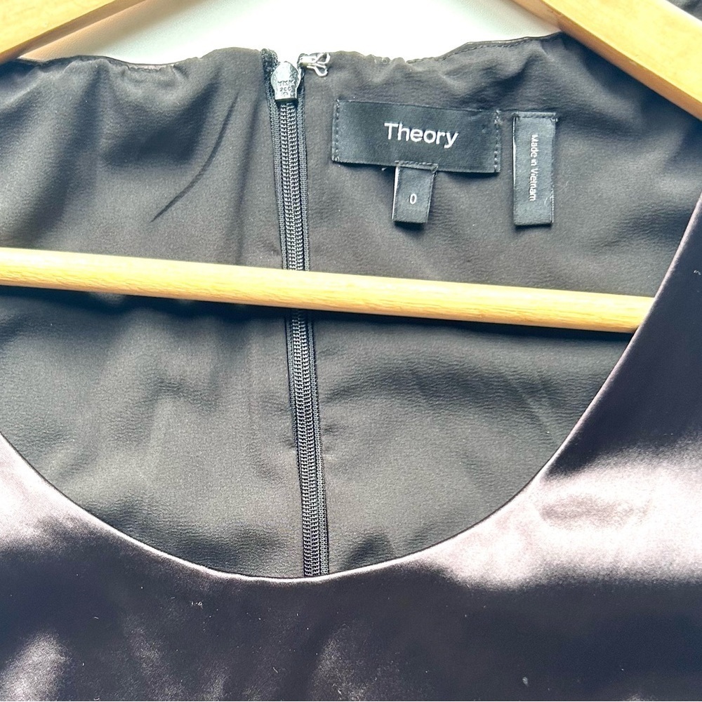 Theory Fitted Midi Dress stretch faux leather size 0 - Picture 5 of 8